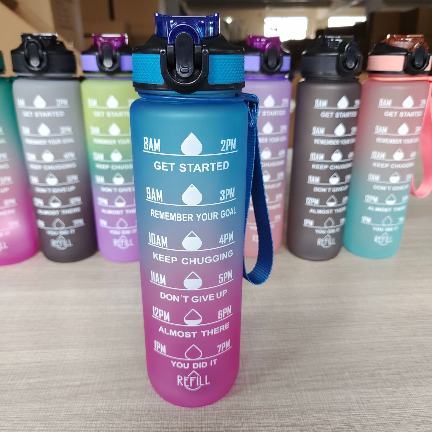 degraded water bottle for summer