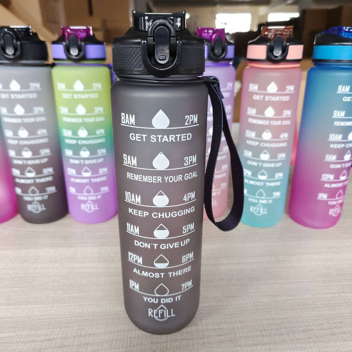 degraded water bottle for summer