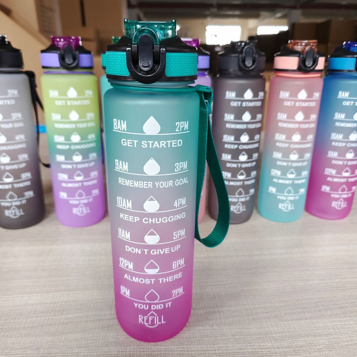 degraded water bottle for summer