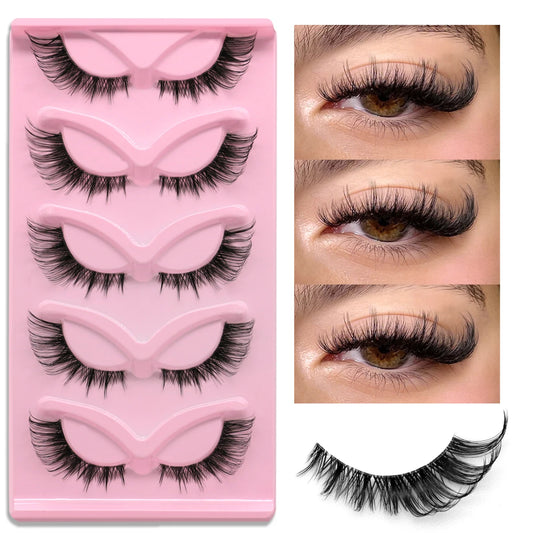 5 pairs Cat Eye Lashes Faux Mink Eyelashes